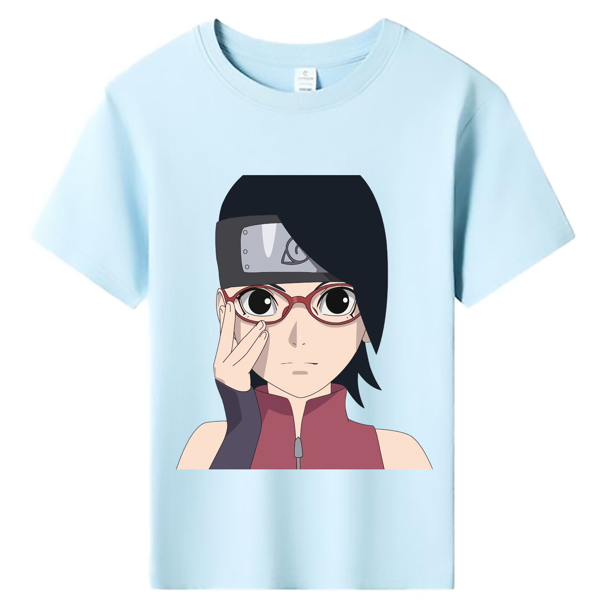 （画像用） NARUTO -ナルト- うちは サラダ Uchiha Sarada 綿100％キッズTシャツ（フロントプリント）